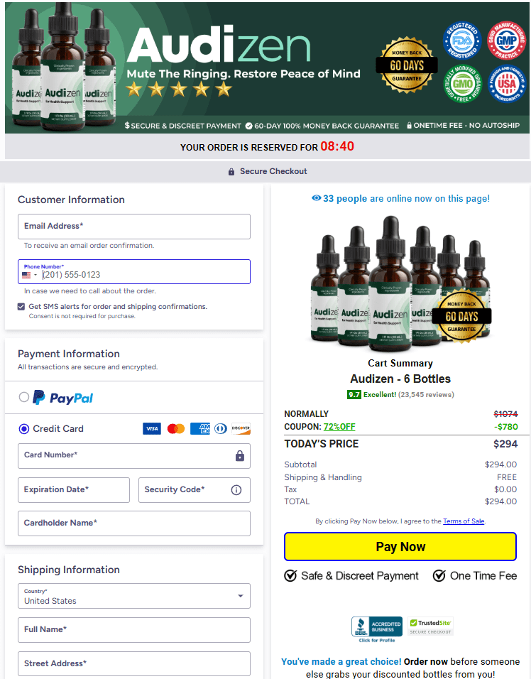 Audizen secure checkout